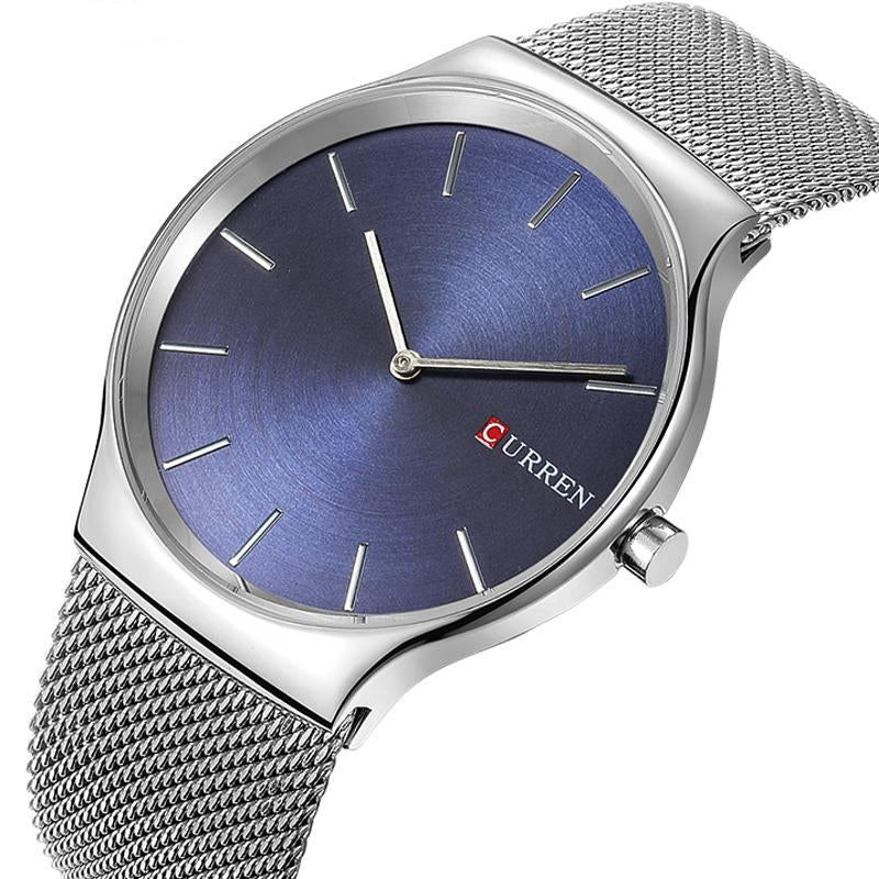 Ultra-thin Analog Quartz Steel Waterproof Wristwatch