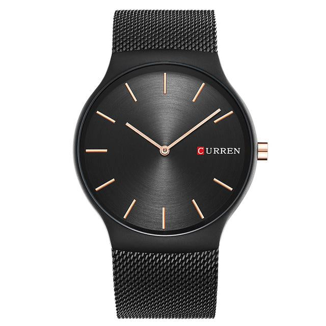 Ultra-thin Analog Quartz Steel Waterproof Wristwatch