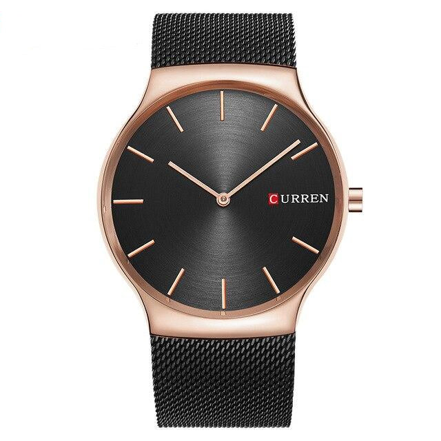 Ultra-thin Analog Quartz Steel Waterproof Wristwatch