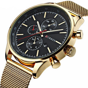 Classic Metal Wristwatch with Calendar