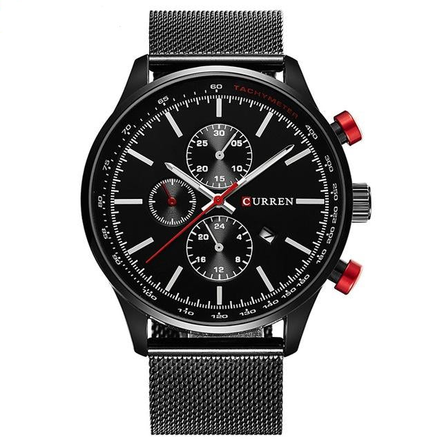 Classic Metal Wristwatch with Calendar