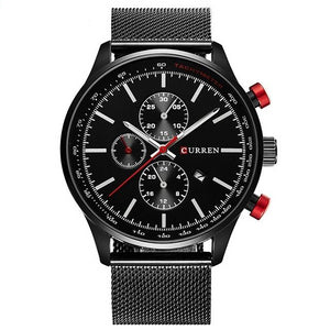 Classic Metal Wristwatch with Calendar