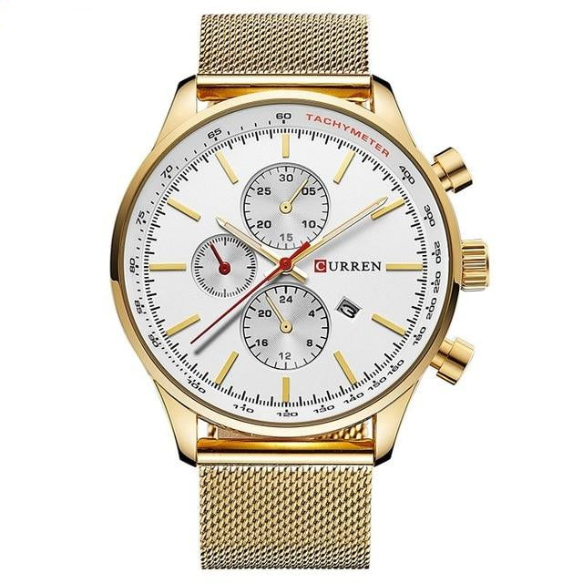 Classic Metal Wristwatch with Calendar