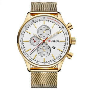 Classic Metal Wristwatch with Calendar