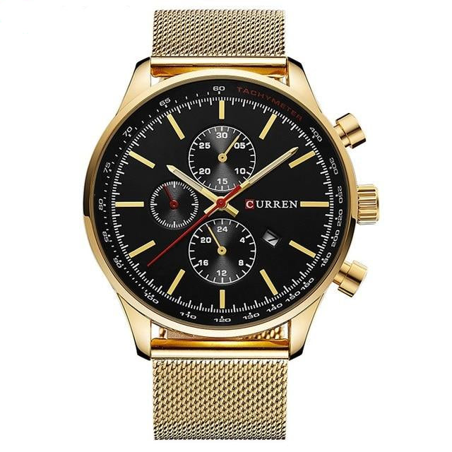 Classic Metal Wristwatch with Calendar