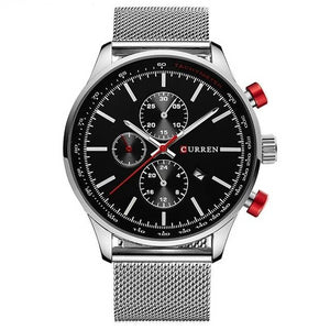 Classic Metal Wristwatch with Calendar