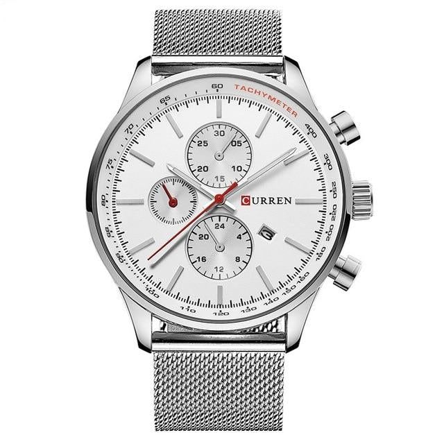 Classic Metal Wristwatch with Calendar