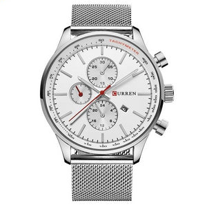 Classic Metal Wristwatch with Calendar