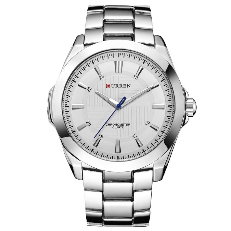 Round Frame Metal No Numbers Watch