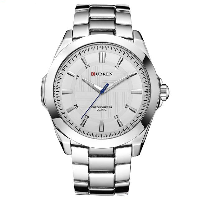 Round Frame Metal No Numbers Watch