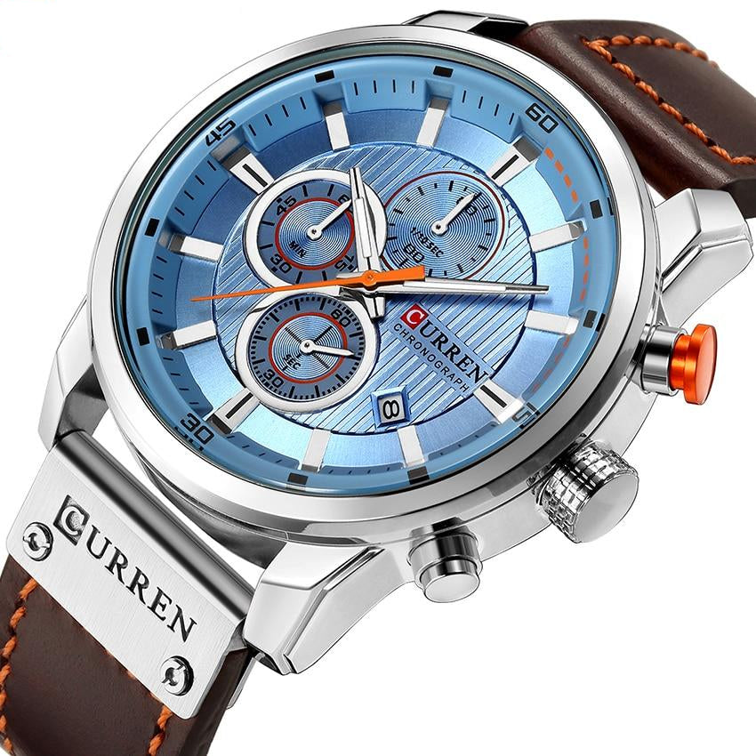 Leather Strap Quartz Men