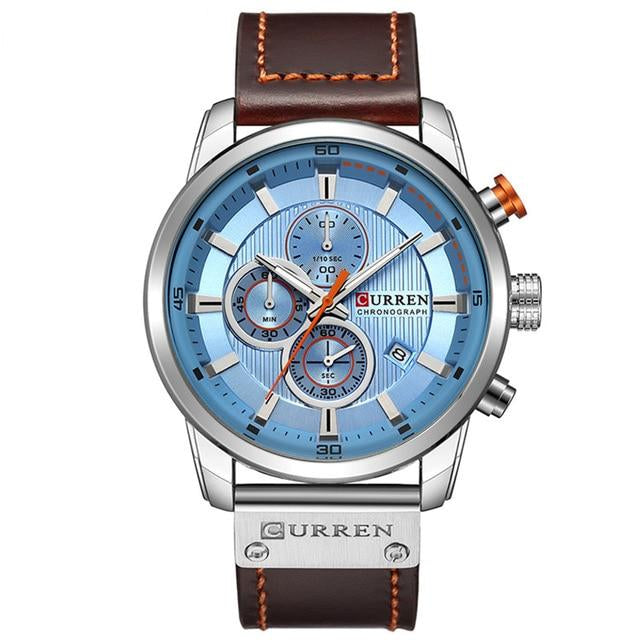 Sport Watches Leather Strap Quartz Wristwatch