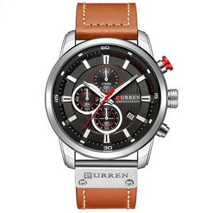 Sport Watches Leather Strap Quartz Wristwatch