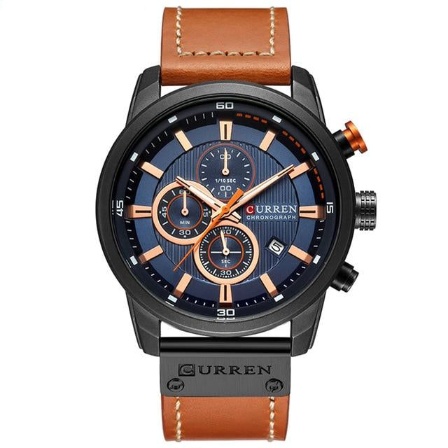 Sport Watches Leather Strap Quartz Wristwatch
