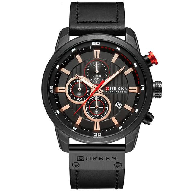 Sport Watches Leather Strap Quartz Wristwatch