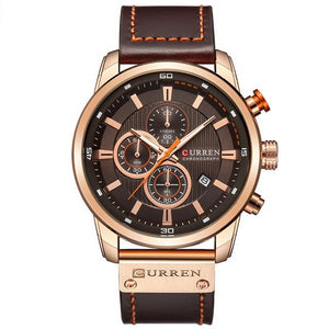 Sport Watches Leather Strap Quartz Wristwatch
