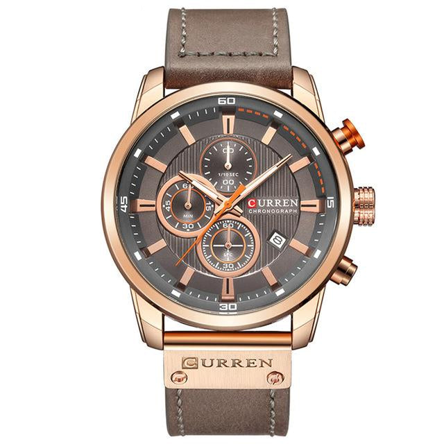 Sport Watches Leather Strap Quartz Wristwatch