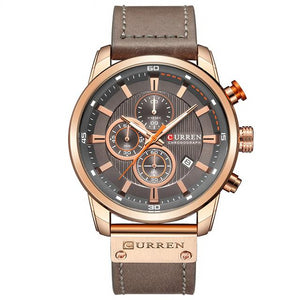 Sport Watches Leather Strap Quartz Wristwatch