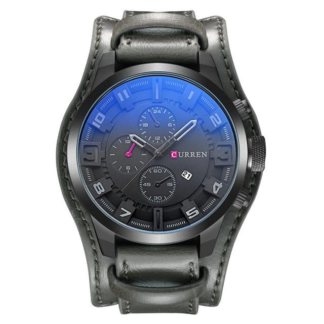 Quartz Leather Strap Wristwatch