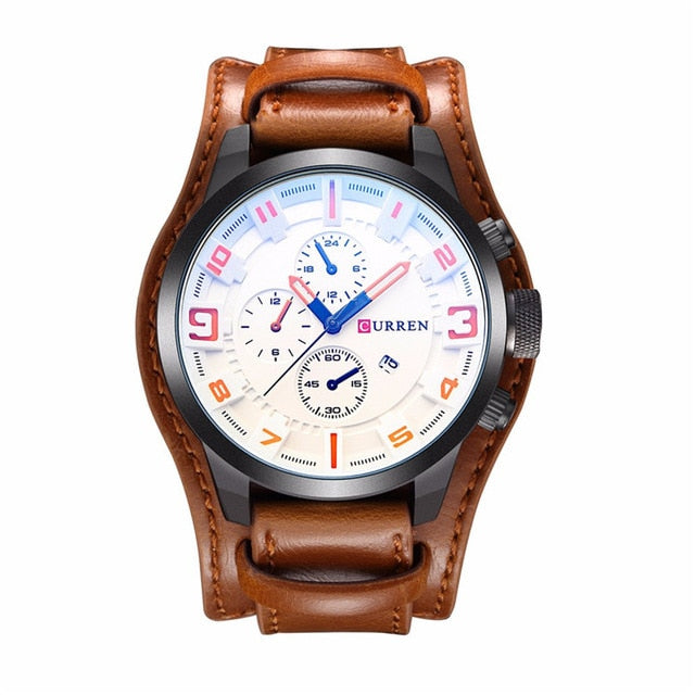 Quartz Leather Strap Wristwatch
