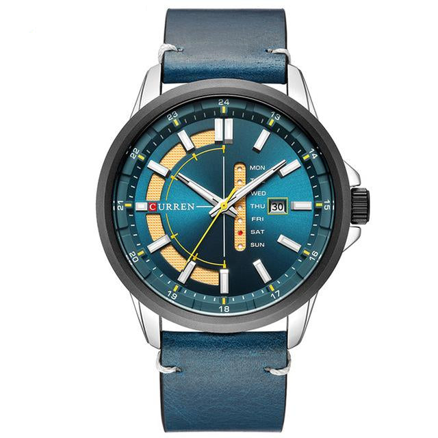 Design Dial Quartz Wristwatch Leather Strap