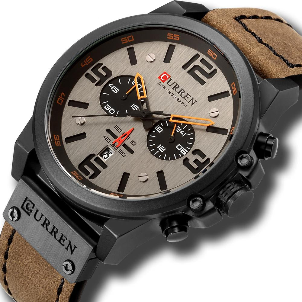 Quartz Mens Wristwatches Leather