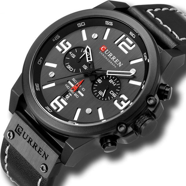 Quartz Mens Wristwatches Leather
