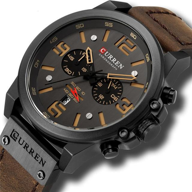 Quartz Mens Wristwatches Leather