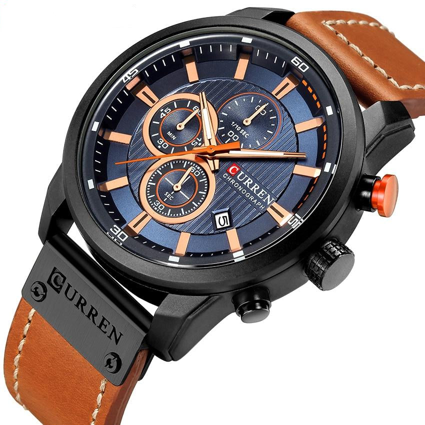 Leather Strap Chronograph Wacth