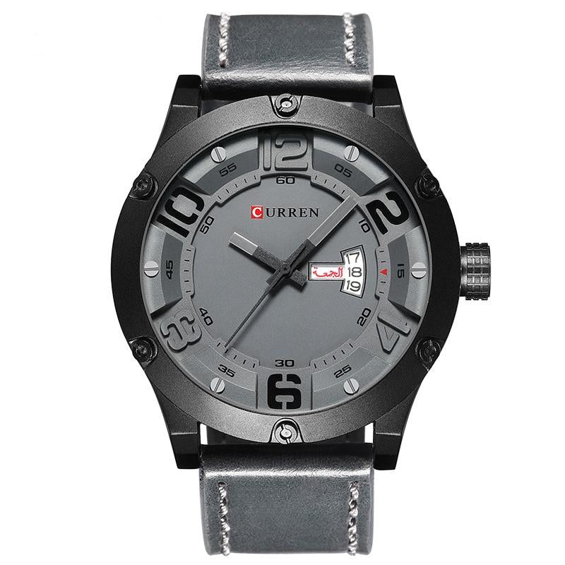 Black Frame with Date Display Wristwatch