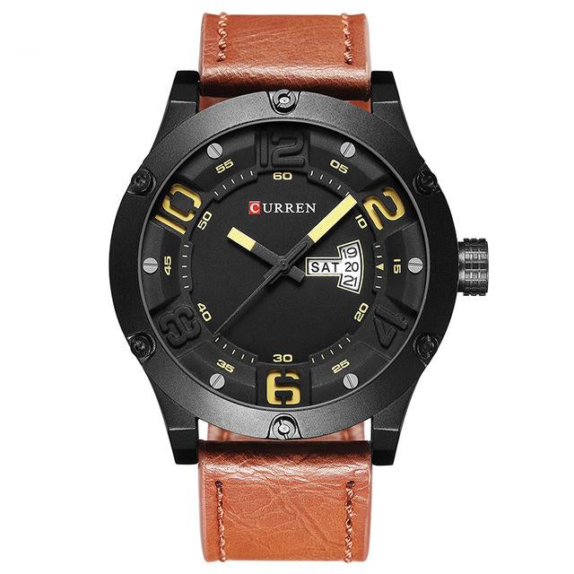 Black Frame with Date Display Wristwatch