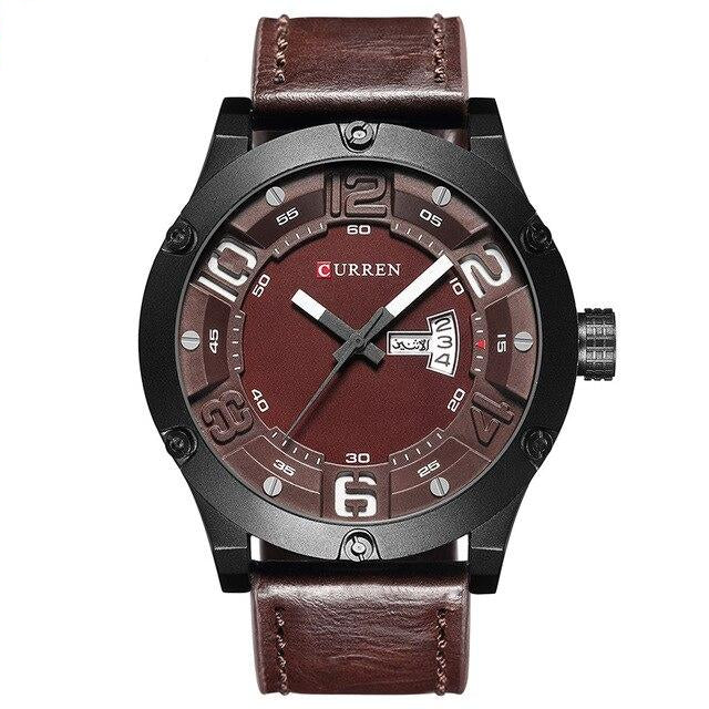 Black Frame with Date Display Wristwatch