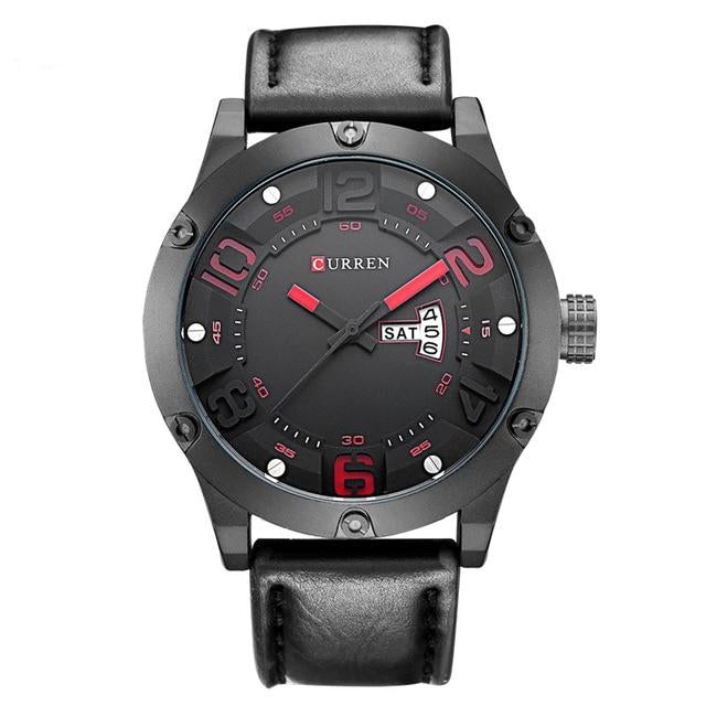 Black Frame with Date Display Wristwatch