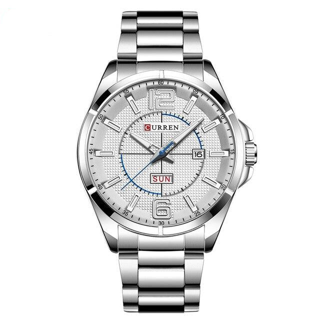 Classic Metal Frame with Black-White Display Wristwatch