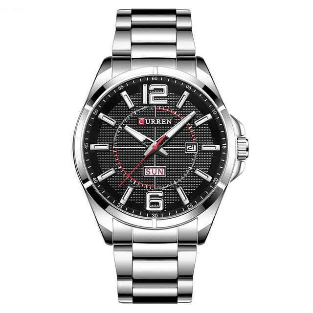 Classic Metal Frame with Black-White Display Wristwatch