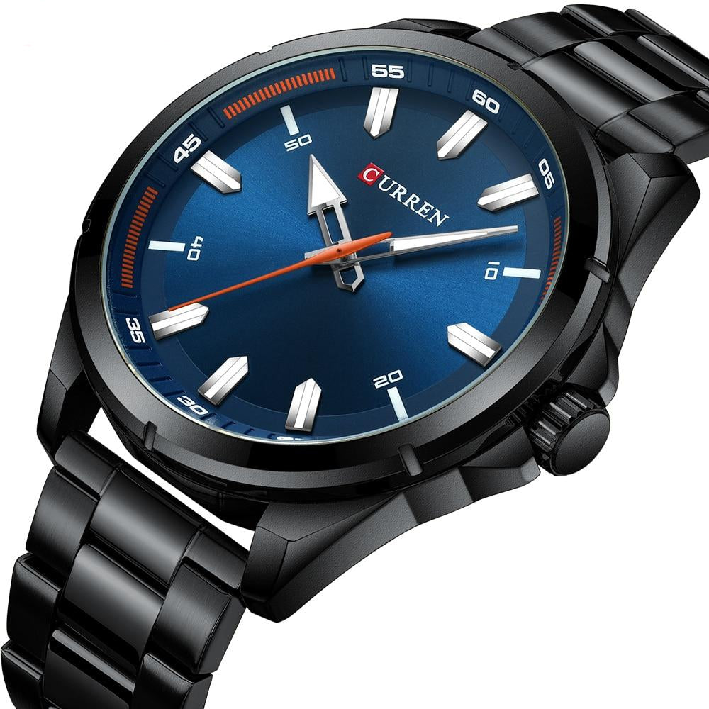 Classic Wristwatch with Minute Display and Black Frame