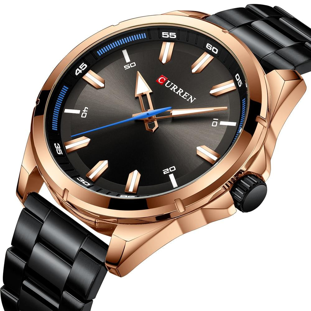 Sport Wristwatch with Numberless Display And Metal Frame