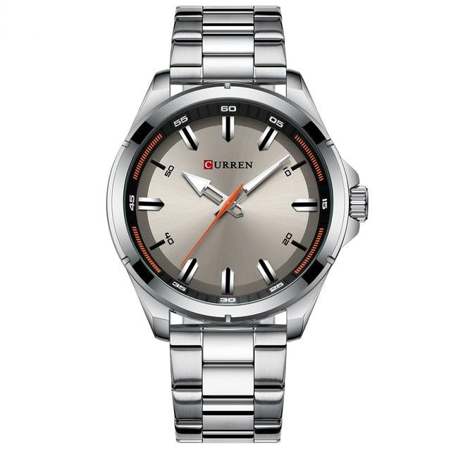 Sport Wristwatch with Numberless Display And Metal Frame