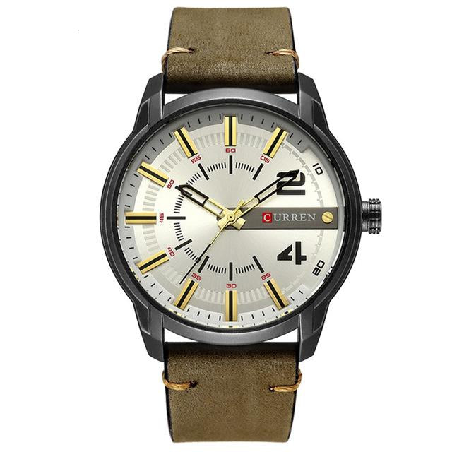 Leather Unique Quartz WristWatch