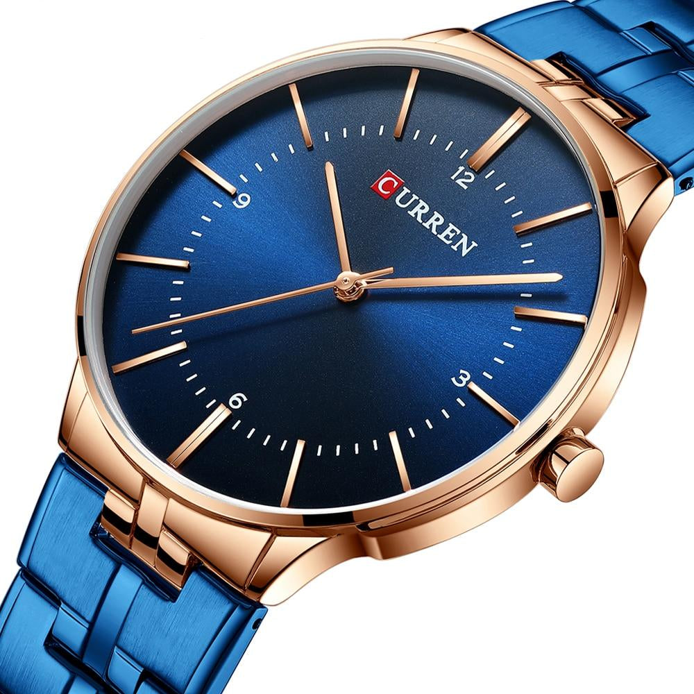 Classic Metal Wristwatch with Numberless Display