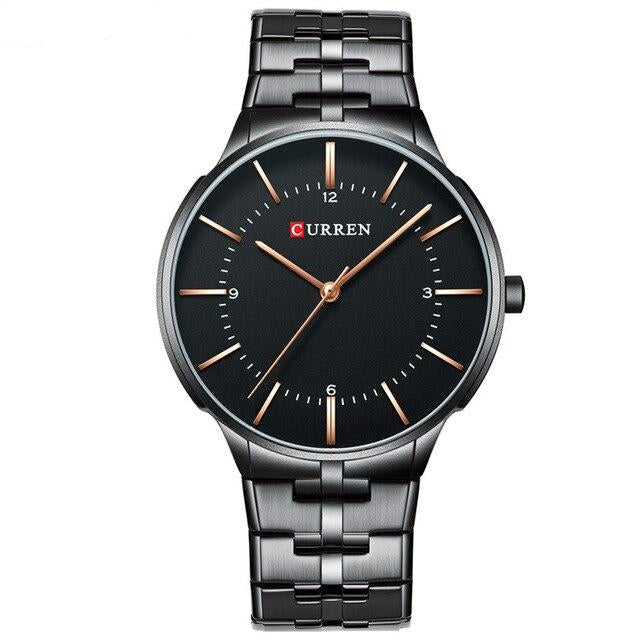 Classic Metal Wristwatch with Numberless Display