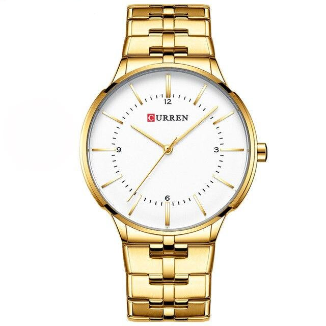 Classic Metal Wristwatch with Numberless Display