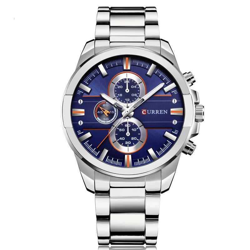 Sport Waterproof Wristwatch with Metal Strap