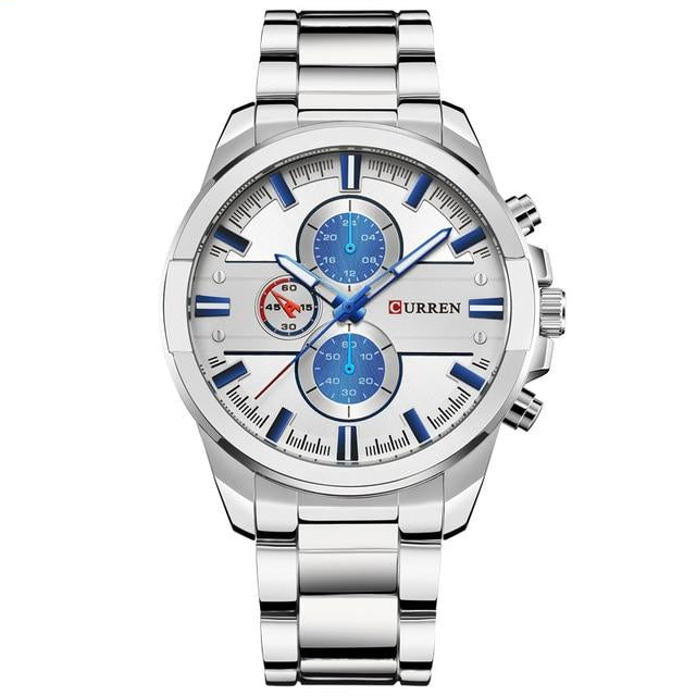 Sport Waterproof Wristwatch with Metal Strap