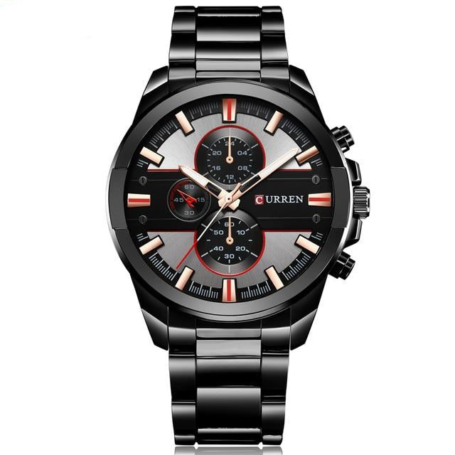 Sport Waterproof Wristwatch with Metal Strap