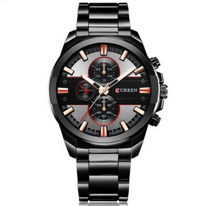 Sport Waterproof Wristwatch with Metal Strap
