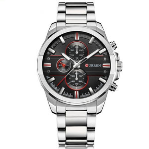 Sport Waterproof Wristwatch with Metal Strap