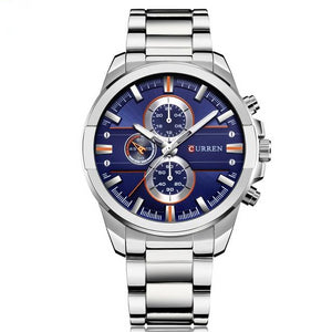 Sport Waterproof Wristwatch with Metal Strap