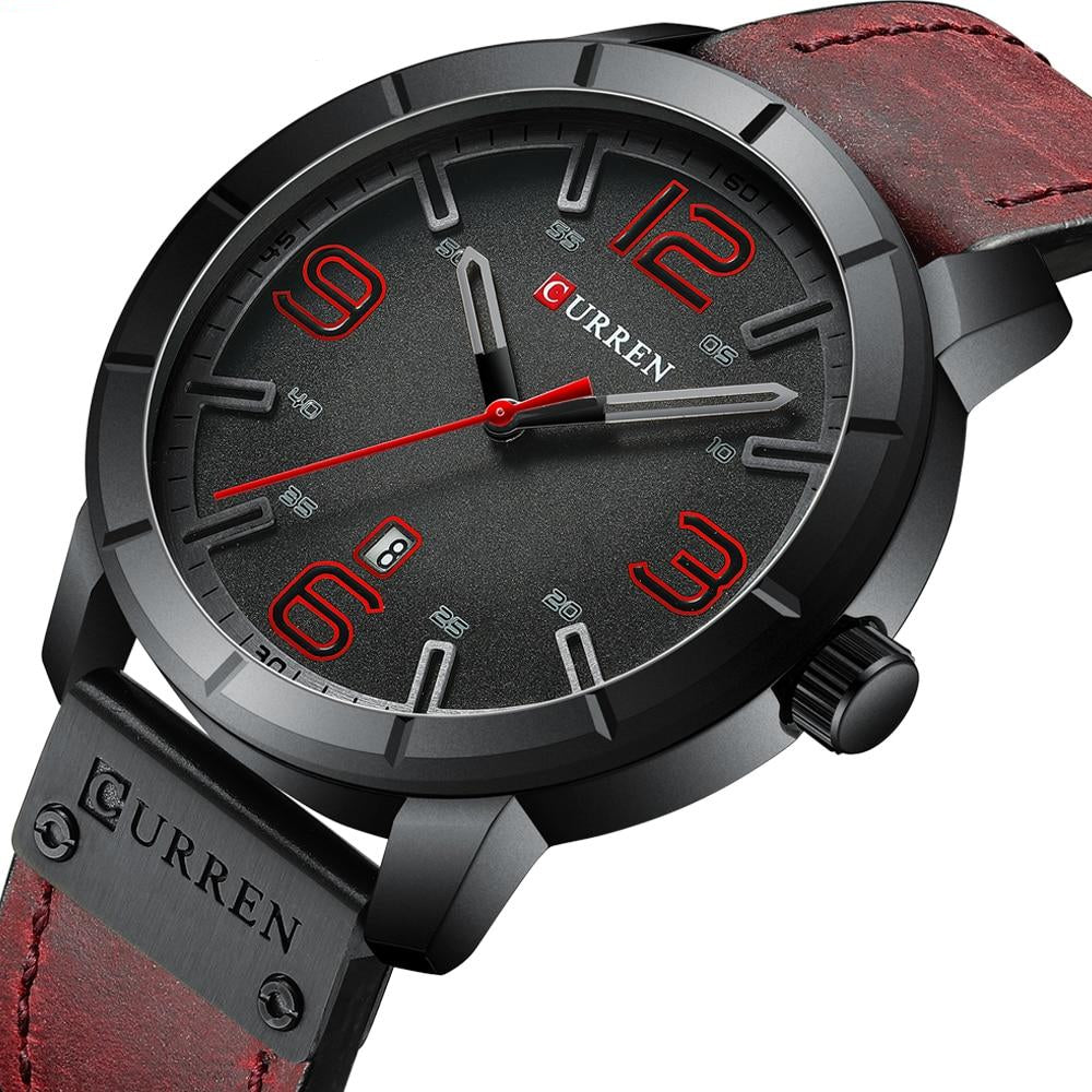 Leather Wrist Watches with Calendar