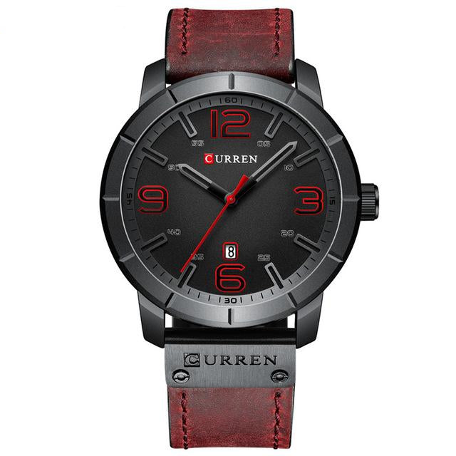 Leather Wrist Watches with Calendar